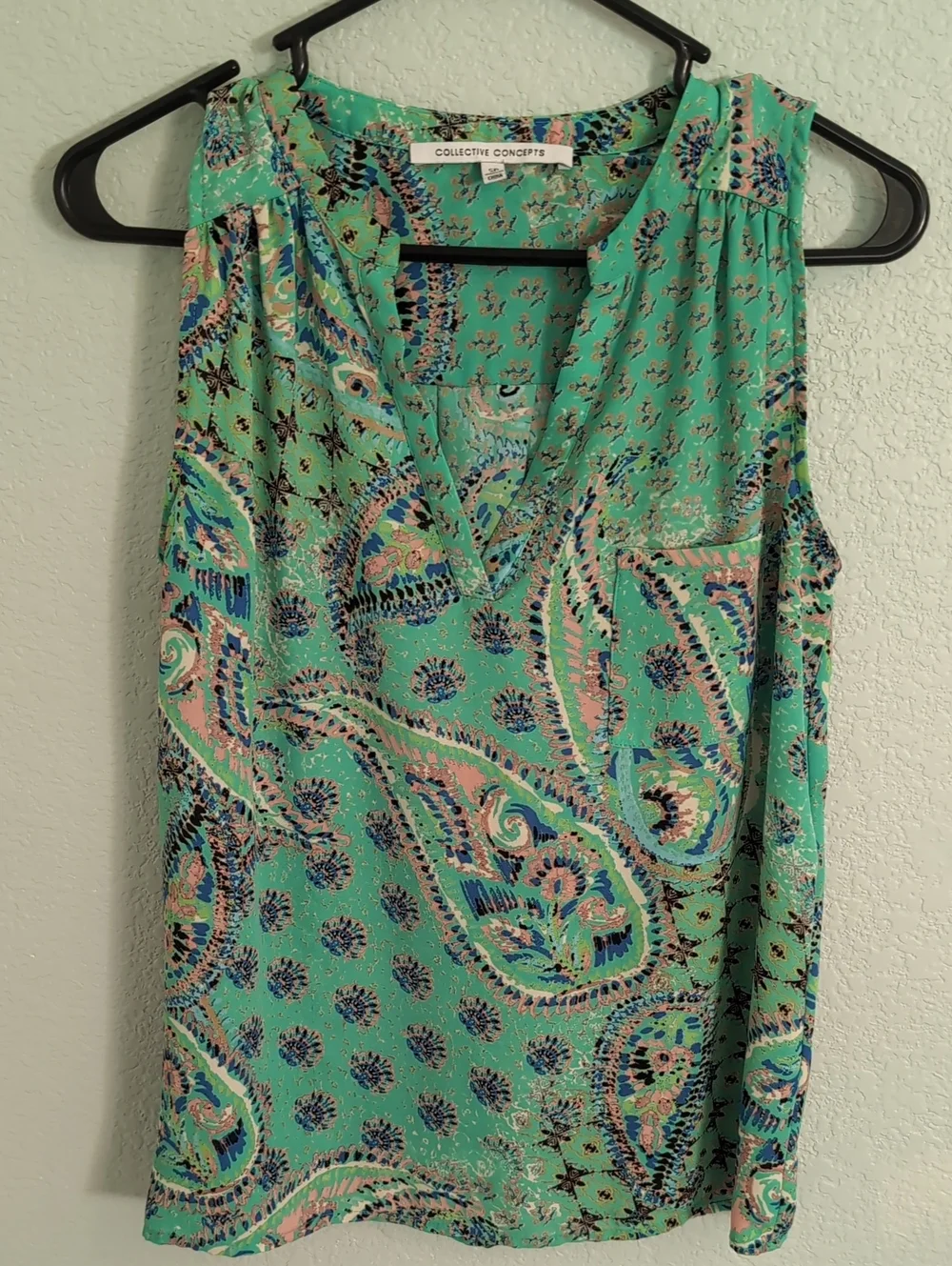 Collective Concepts Mint Green Paisley Top